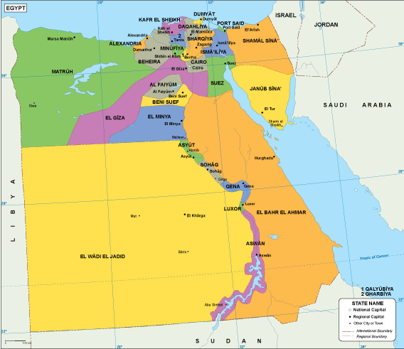 Egypt EPS map vector