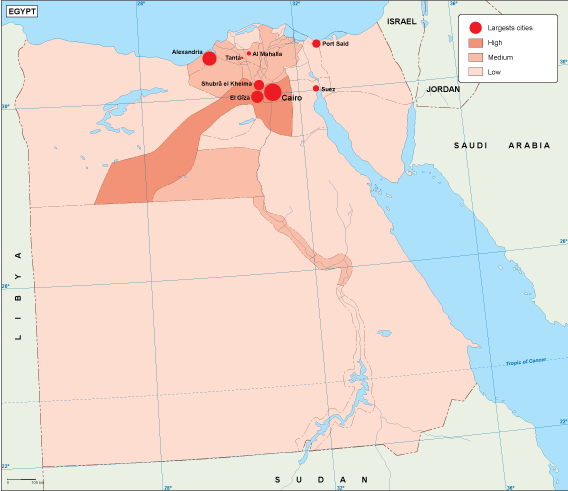 Egypt population eps map vector