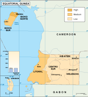 Equatorial Guinea economic eps map vector