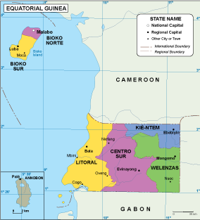 Equatorial Guinea EPS map vector
