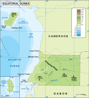Equatorial Guinea physical eps map vector