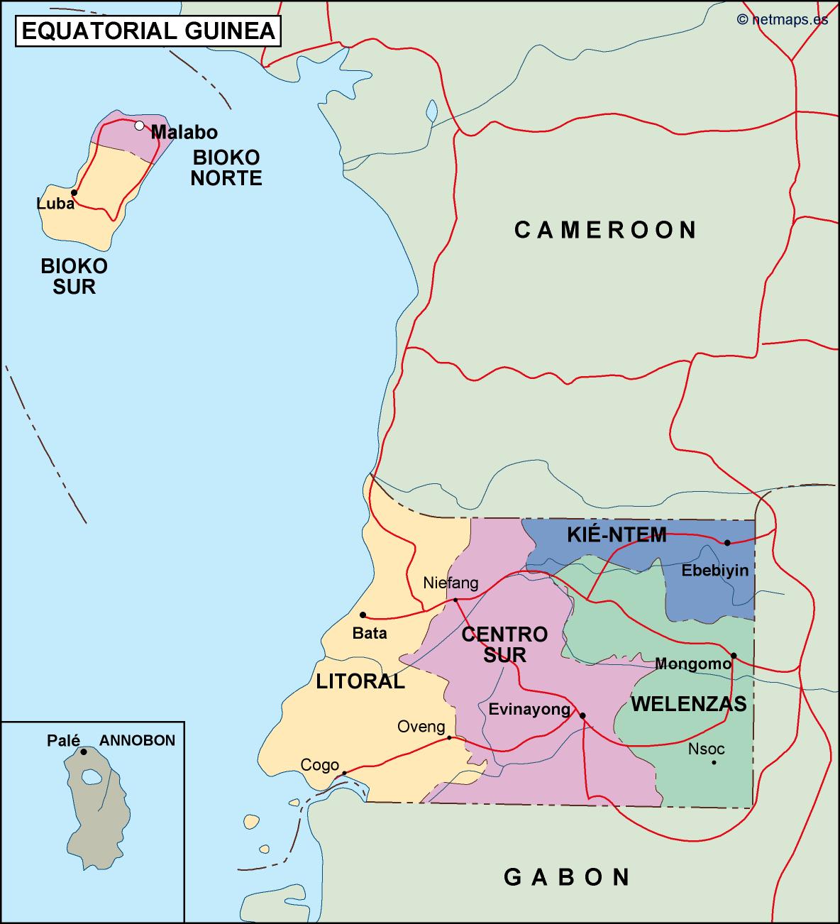 Equatorial guinea political eps map vector