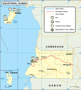 Equatorial Guinea transportation eps map vector