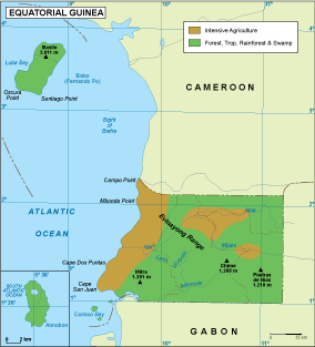 Equatorial Guinea vegetation eps map vector