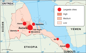 Eritrea population eps map vector