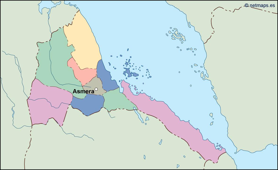Eritrea eps map vector