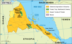 Eritrea vegetation eps map vector
