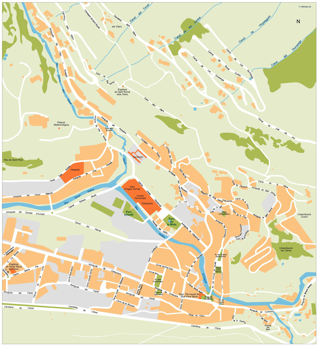 Escaldes Illustrator eps map vector