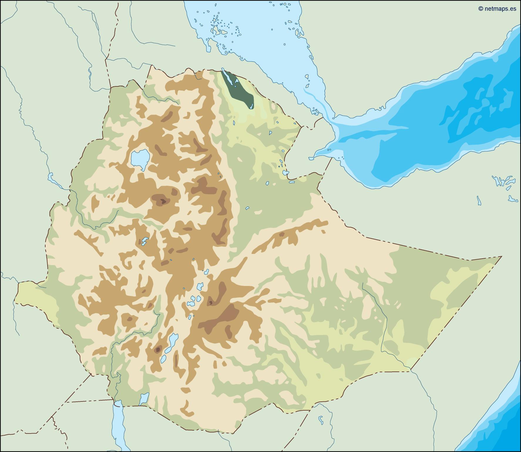Ethiopia illustrator eps map vector