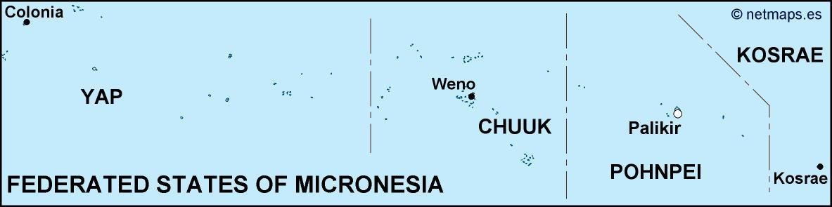Federated states of micronesia political eps map vector