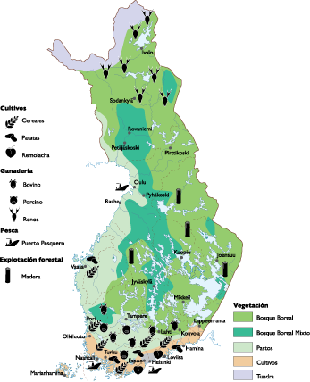 Finland Agricultural eps map vector
