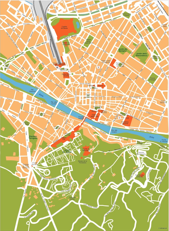 Florence eps illustrator vector map