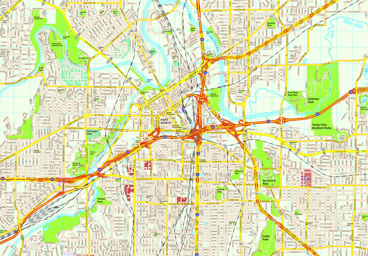 Fort Worth eps map vector