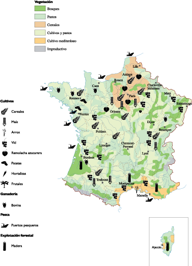 France Agricultural eps map vector