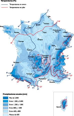 France Climate eps map vector