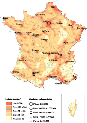 France Population eps map vector