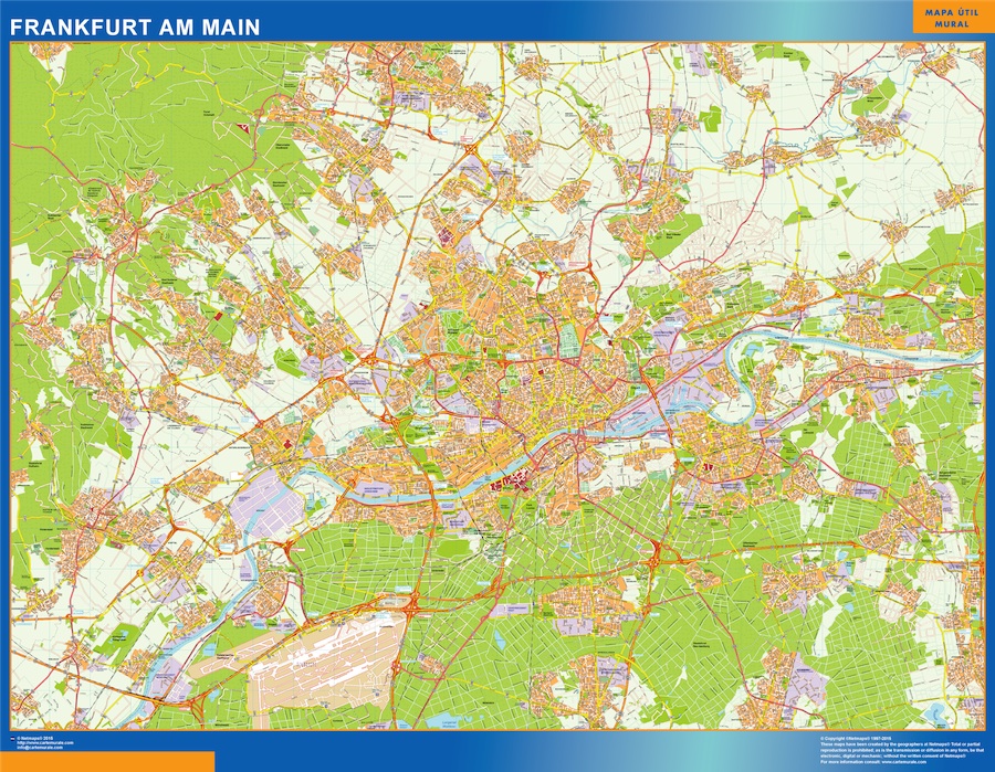 Frankfurt am main karte illustrator eps