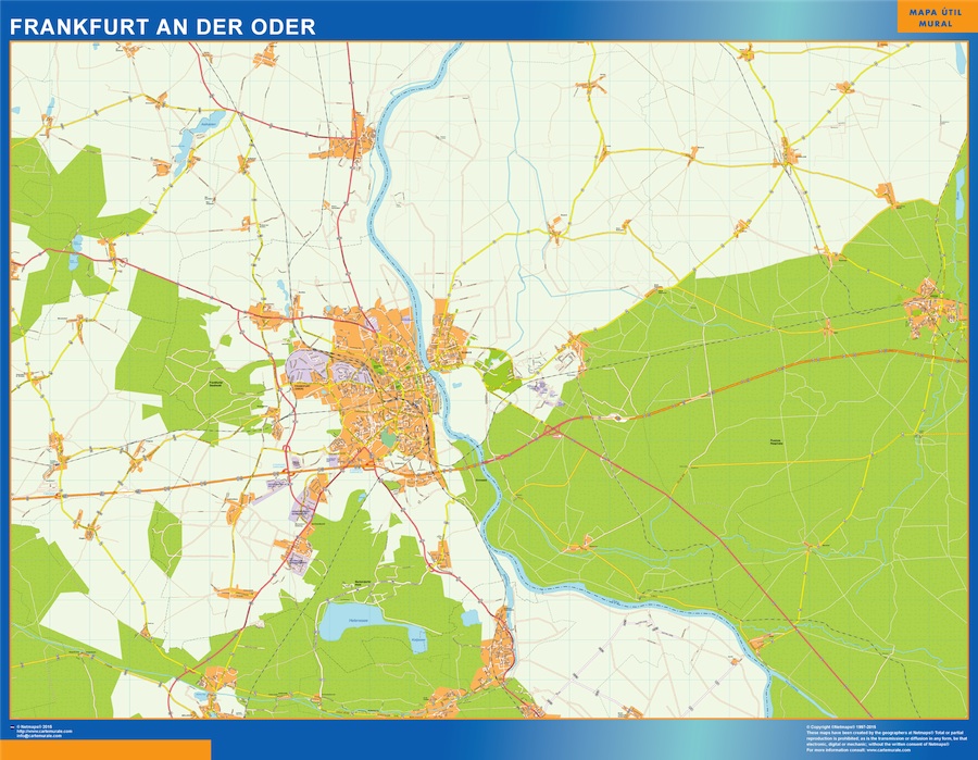 Frankfurt an der oder karte illustrator eps