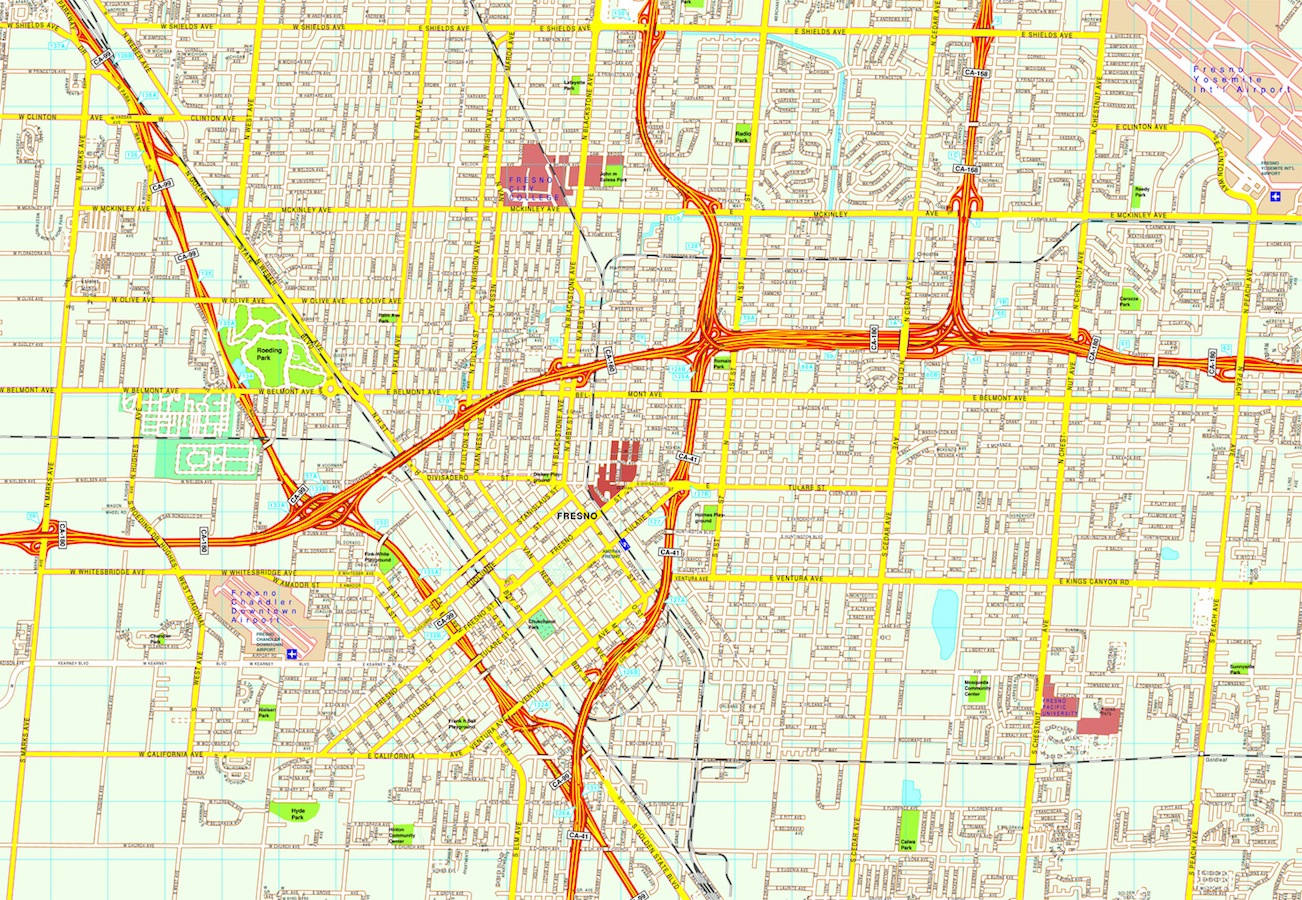 Fresno eps map vector