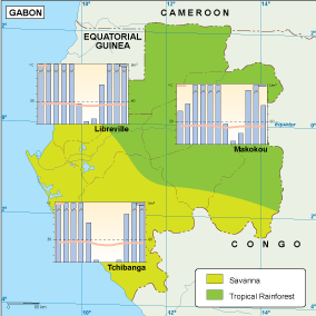 Gabon climate eps map vector