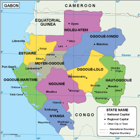 Gabon EPS map vector