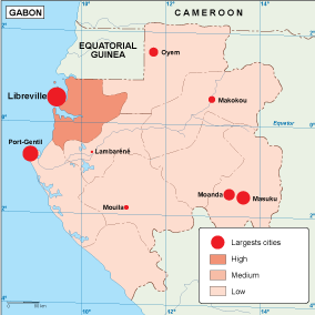 Gabon population eps map vector