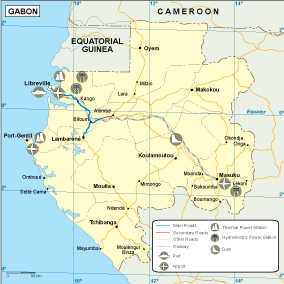 Gabon transportation eps map vector