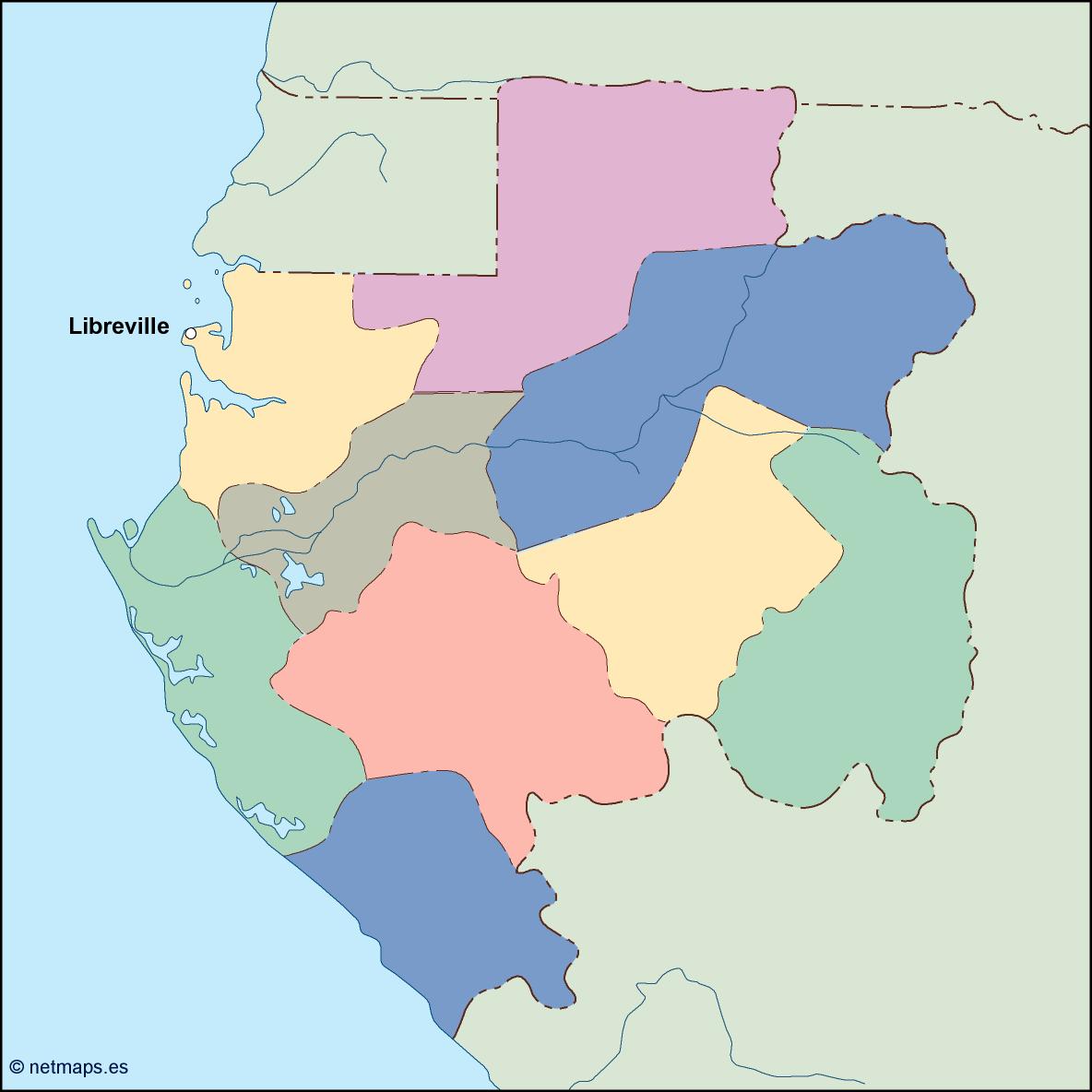 Gabon eps map vector