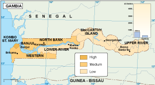 Gambia economic eps map vector