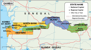 Gambia EPS map vector