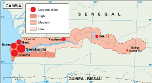 Gambia population eps map vector