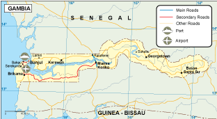 Gambia transportation eps map vector