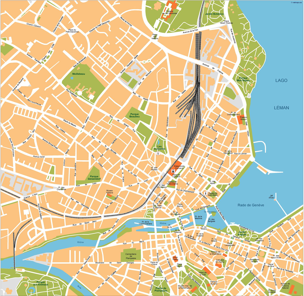 Geneve Illustrator eps map vector