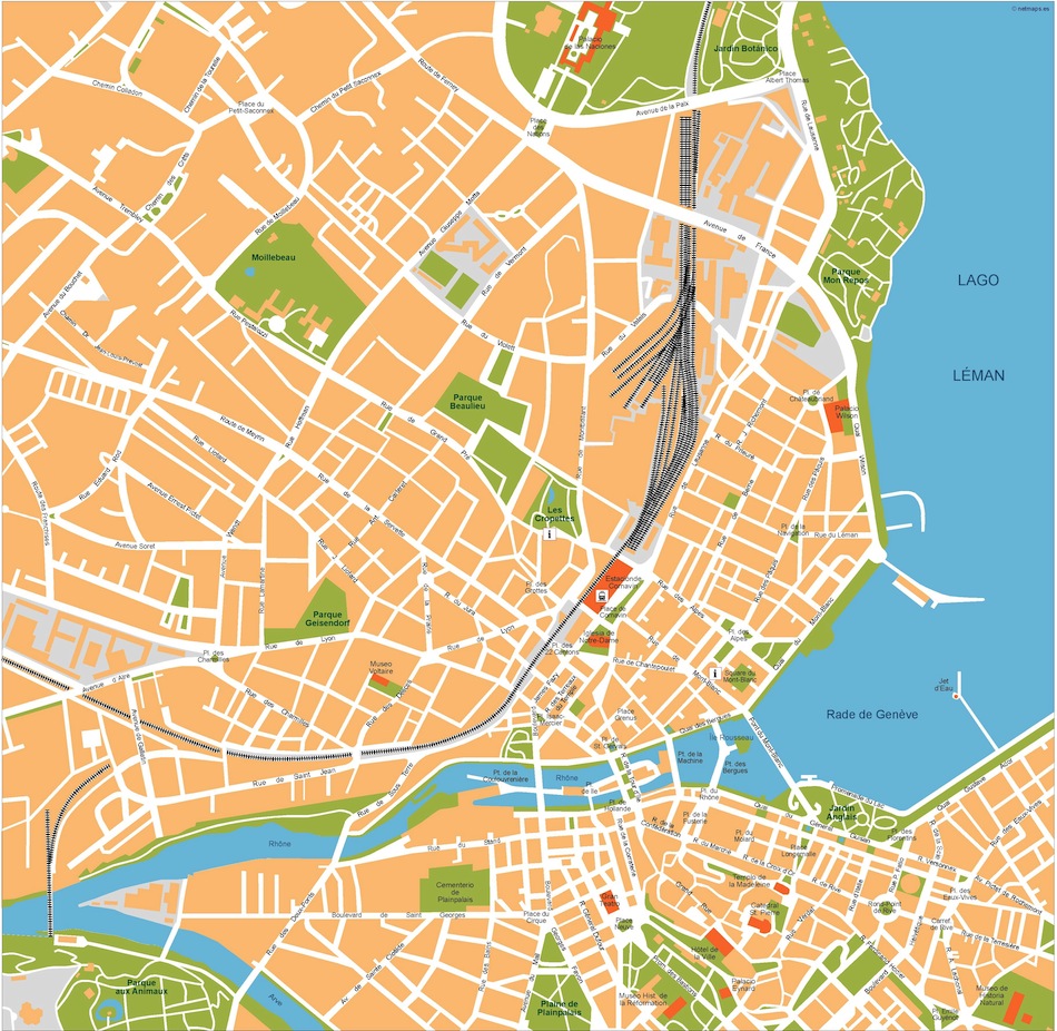 Geneve eps illustrator vector map