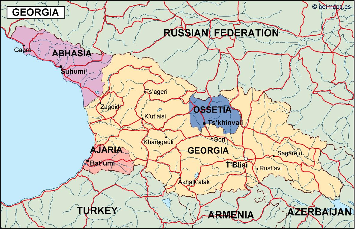 Georgia political eps map vector