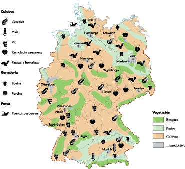 Germany Agricultural eps map vector