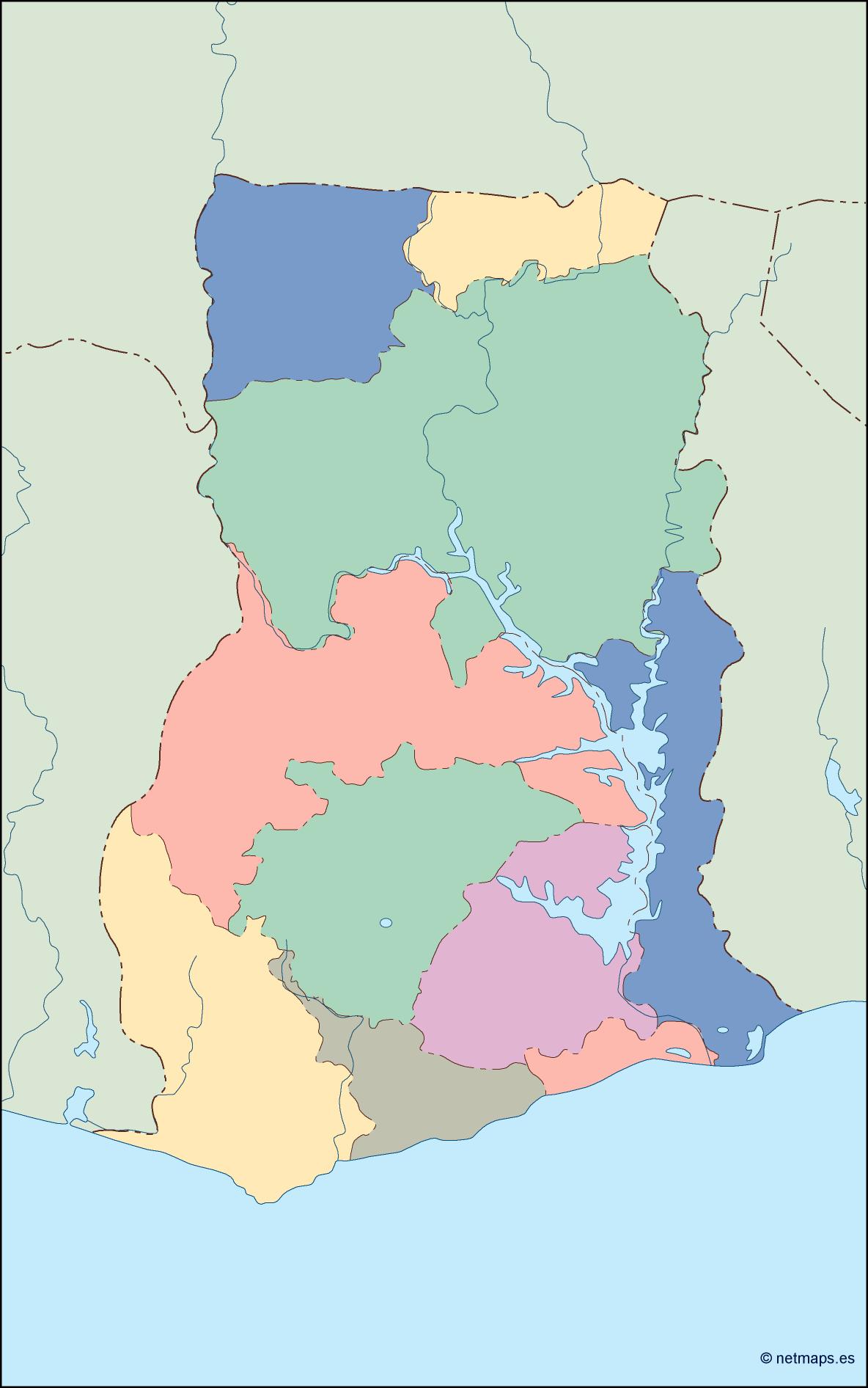 Ghana blind eps map vector