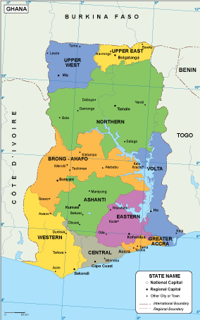 Ghana EPS map vector