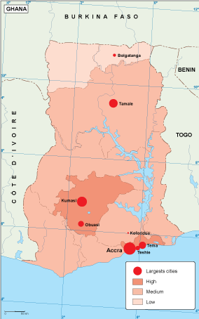 Ghana population eps map vector