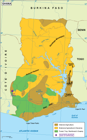 Ghana vegetation eps map vector