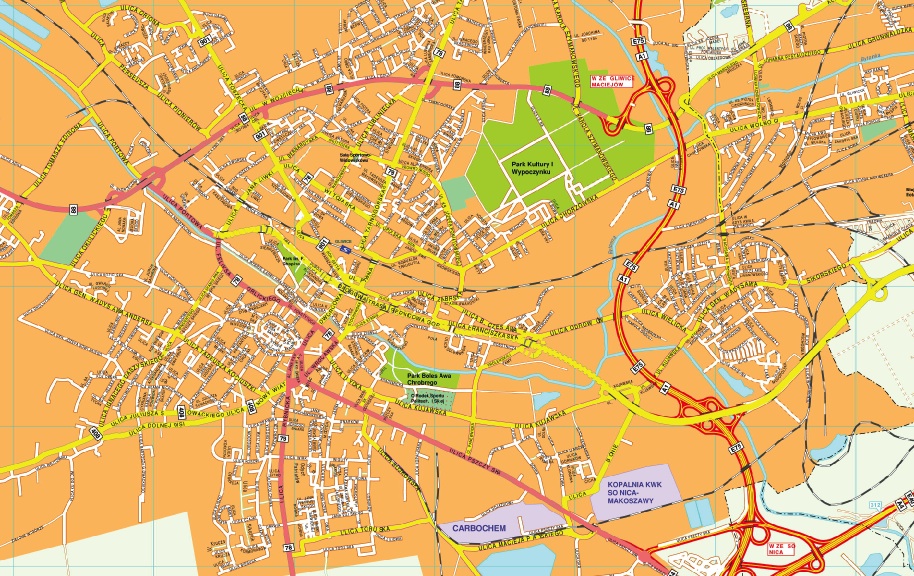 Gliwice EPS map vector