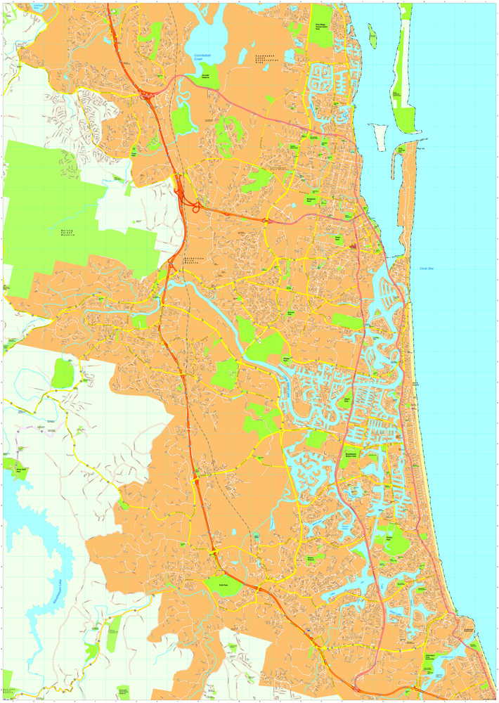 Gold coast eps map vectors
