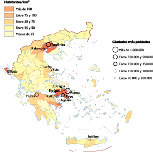 Greece Population eps map vector