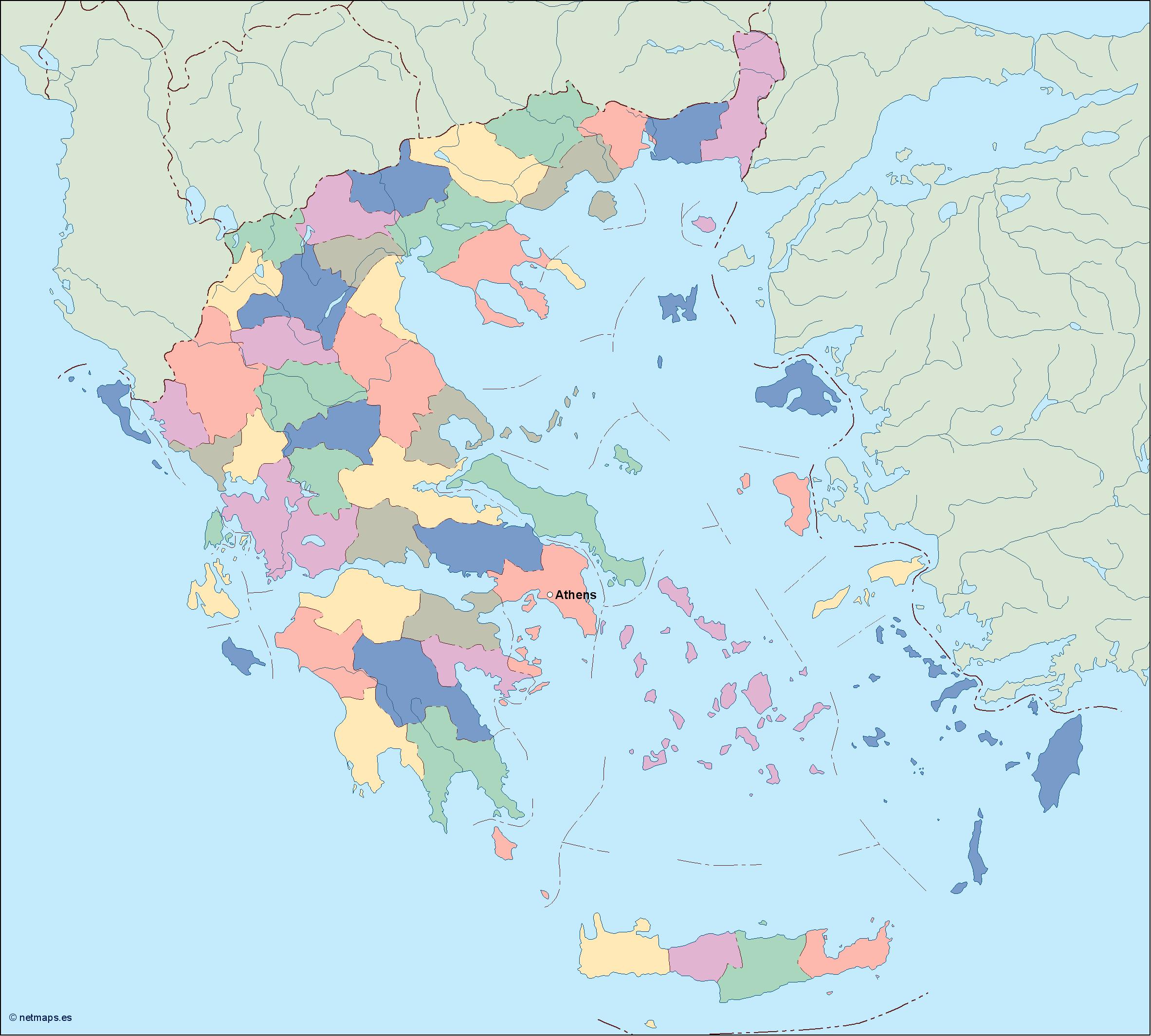 Greece eps map vector