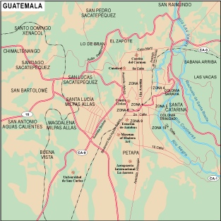 Guatemala city eps map vector