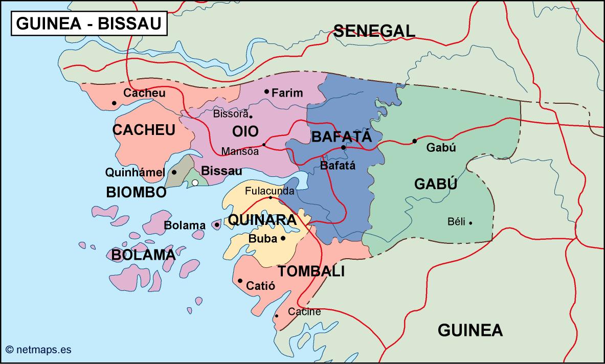 Guinea bissau political eps map vector
