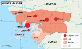 Guinea Bissau population eps map vector
