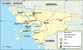 Guinea Bissau transportation eps map vector