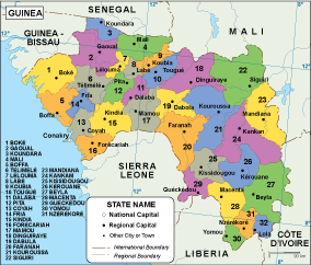 Guinea EPS map vector