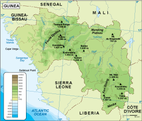 Guinea physical eps map vector